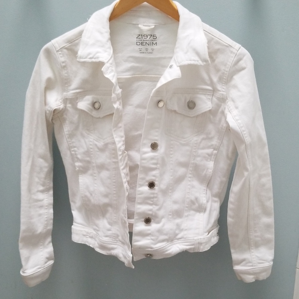 Zara white denim jacket